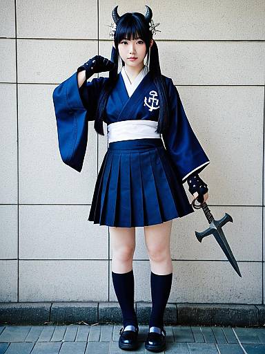 Cosplay photo of ancient destroyer oni. Costume clothes