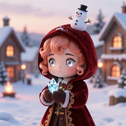 Chibi Winter Fantasy with Sparkling Eyes
