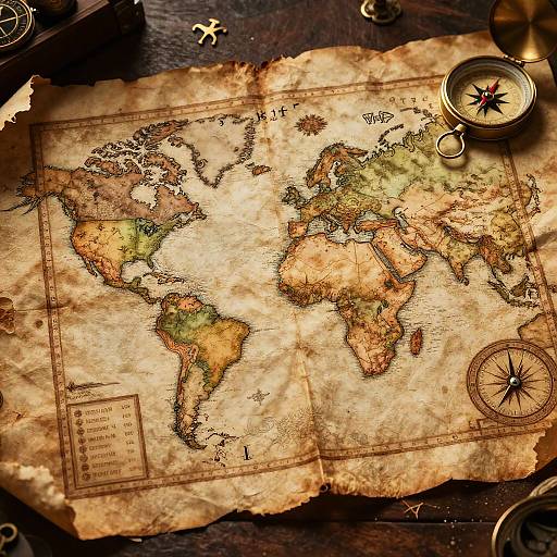 Ancient Fantasy Map with Runes