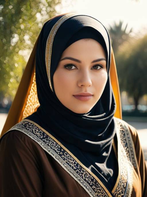 Woman in Islamic Outfit Outdoors