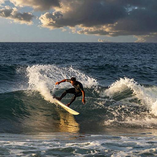 Golden Hour Surf Action Scene