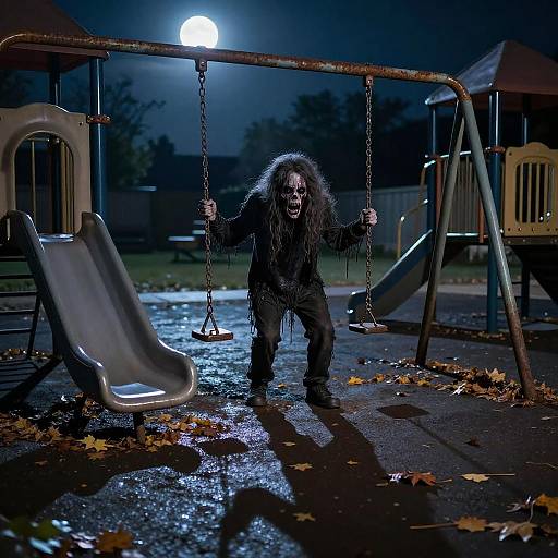 Moonlit Playground Lurking Horror Monster