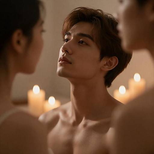 Intimate Candlelit Portrait of a Young Man