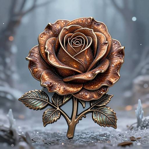 Ethereal Brown Rose Trinket Art