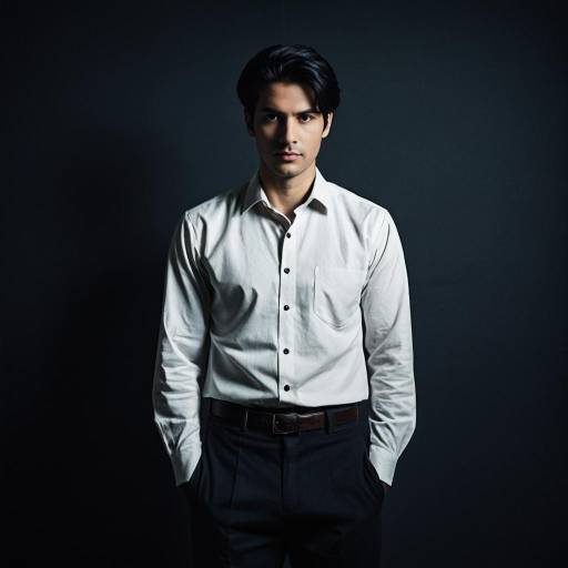 Young Man in White Shirt and Dark Trousers