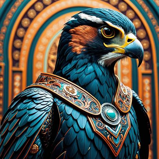 Ornate Android Falcon with Intricate Armor Ornate Android Falcon with Intricate Armor