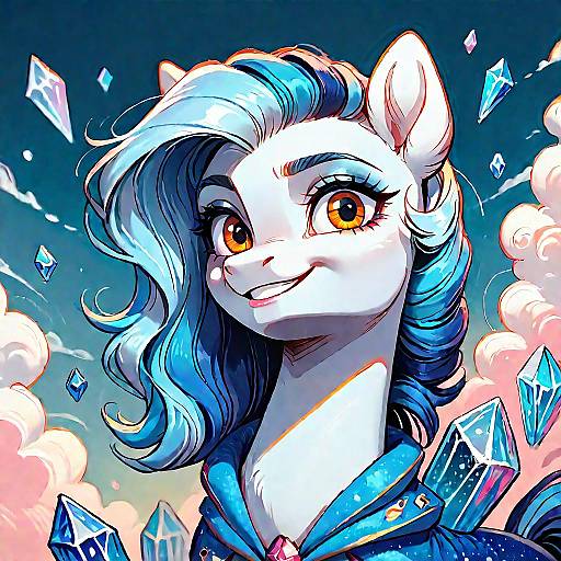 Portrait of a Majestic Ice White Stallion