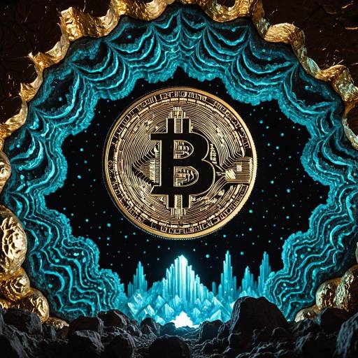 Bitcoin Logo in Crystalline Cave