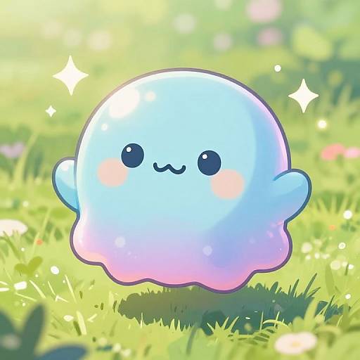 Adorable Pastel Anime Slime Art