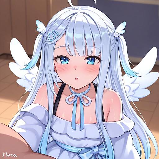 Illustration of Amatsuka uto, indie virtual youtuber in the style of Norza