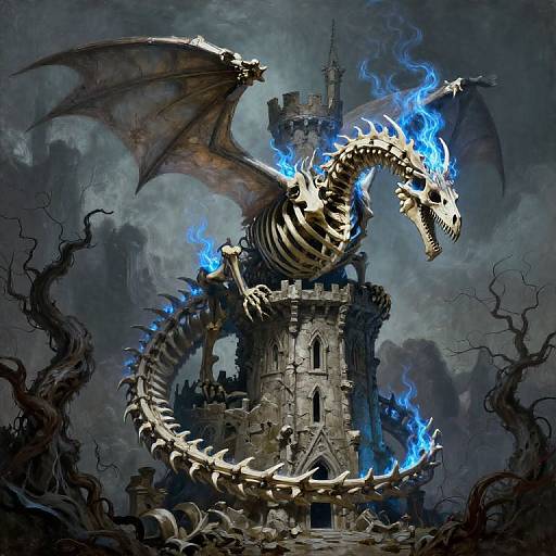 Skeledirge Dragon with Gothic Ruins