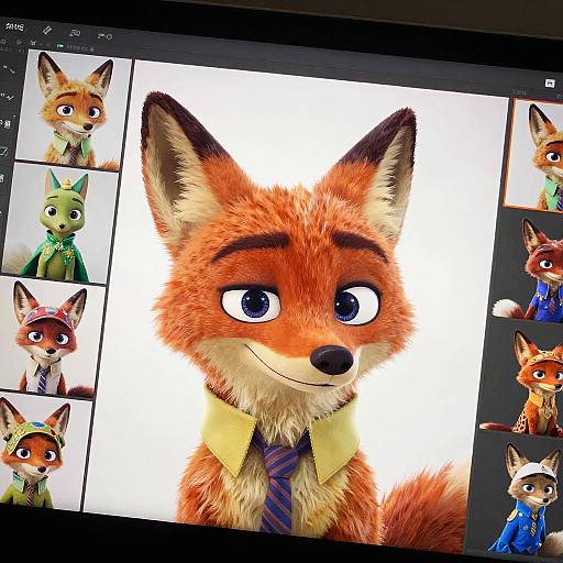 Customizable Disney-style Fox Character Maker Screen