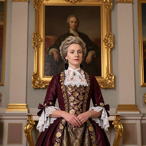Elegant 18th-Century Theatre Costume Portrait