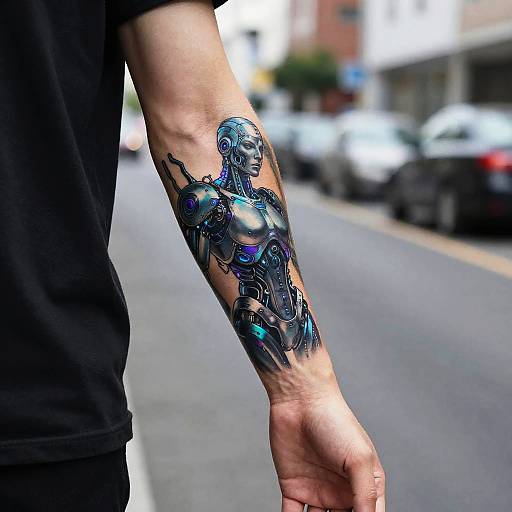 Futuristic Cyberpunk Biomechanical Tattoo
