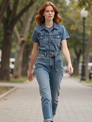 Casual Denim Street Style Park Portrait