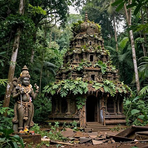 Abandoned Hindu Jungle Temple Scene