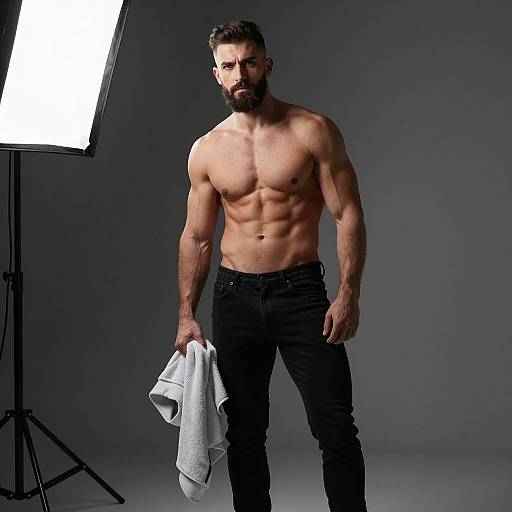 Detailed Fitness Portrait of Fit Man