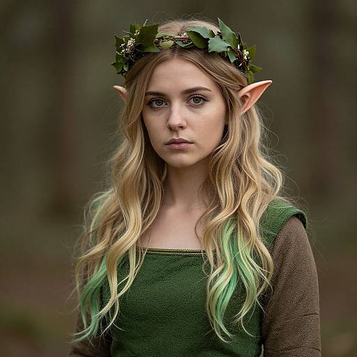 Elven Woman in Mystical Forest