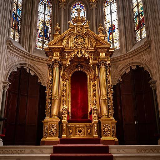 Majestic Pope Throne in Cathedral