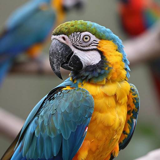 Vibrant Close-Up of a Macaw Portrait