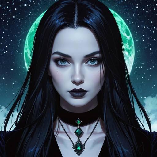 Mystical Anime Woman with Emerald Eyes