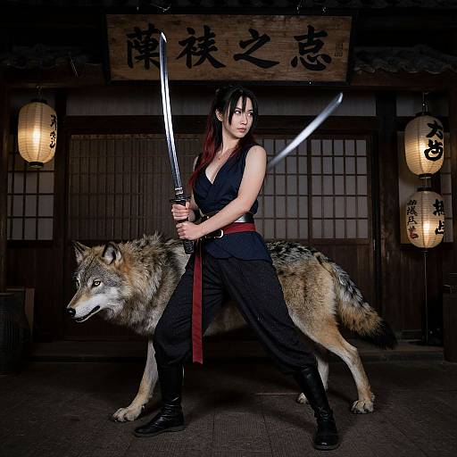 Half-Wolf Woman with Katana