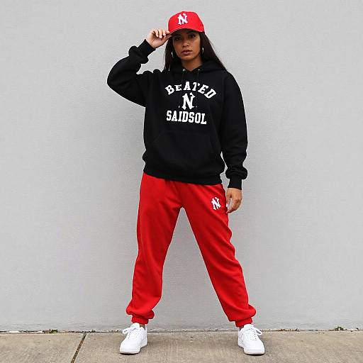 Bold Black and Red Hip Hop Style