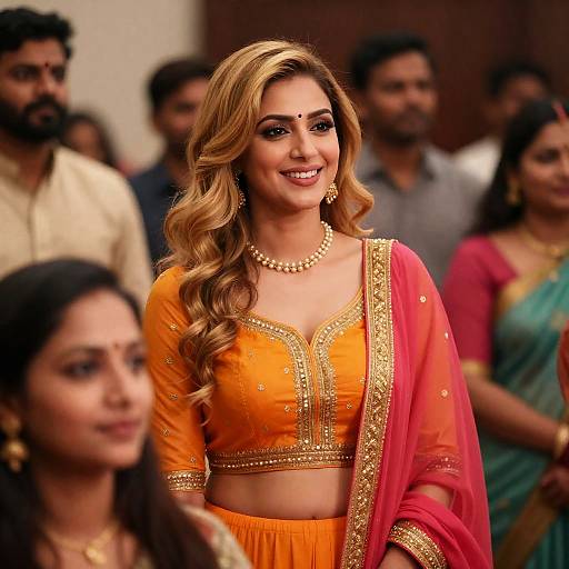 Smiling Woman in Traditional Indian Attire