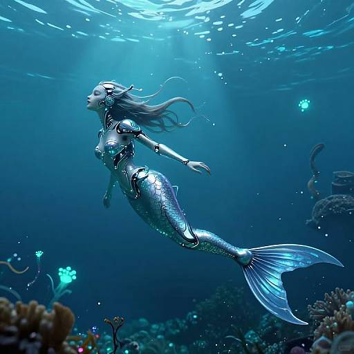 Cybernetic Mermaid in Alien Ocean