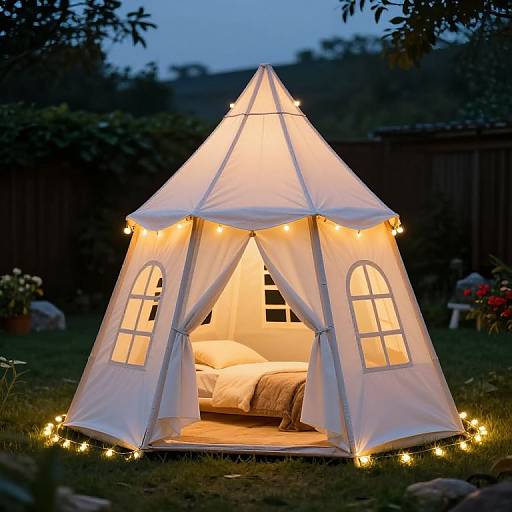 Glowing Fairy-Lit Cozy Backyard Tent