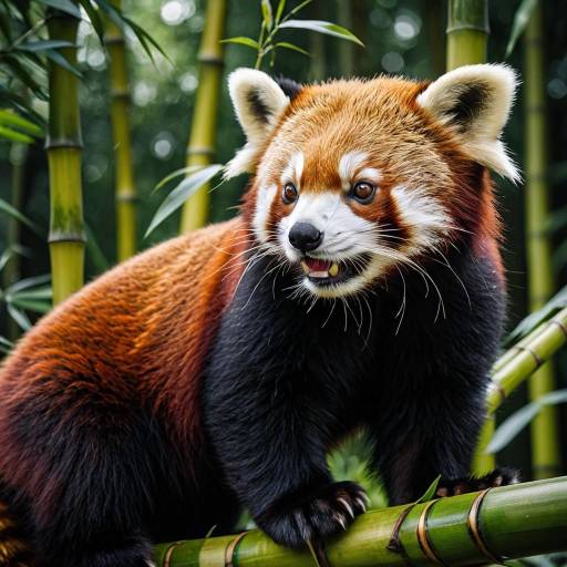 Red Panda in Bamboo Forest