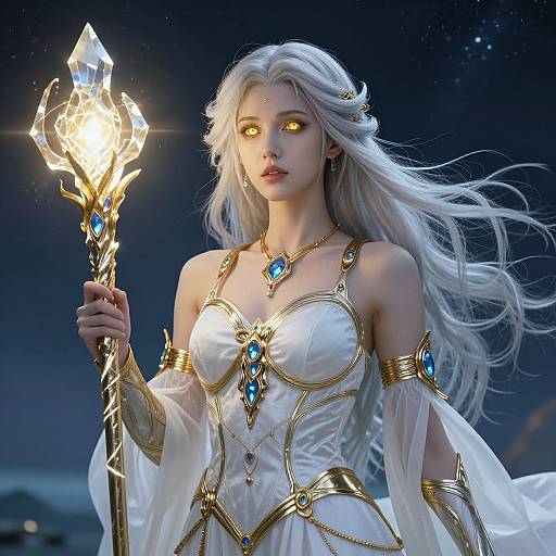 Hyper-Realistic Aasimar Sorceress Portrait