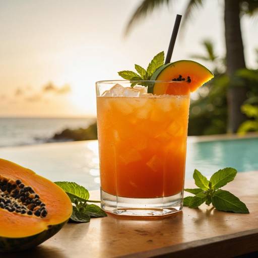 Tropical Papaya Rum Punch Delight