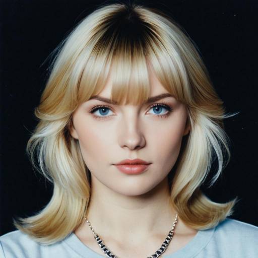 Blonde Woman with Blue Eyes and Necklace