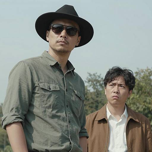 Serious Conversation Between Two Men Outdoors