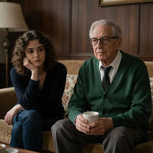 Intimate Portrait in Dimly Lit Room