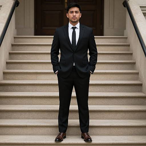 Dapper Man in Formal Wedding Suit
