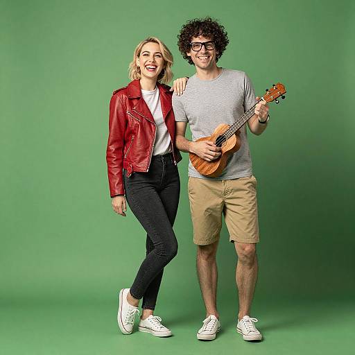 Joyful Couple with Ukulele