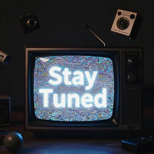 Photograph of a vintage TV screen displaying 