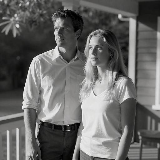 Black and white couple on porch