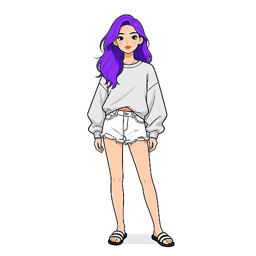 Casual Minimalist Woman in Light Grey Sweatshirt