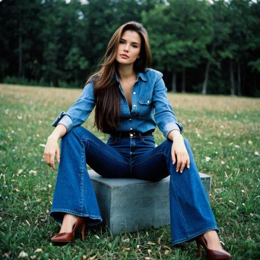 Stylish Girl in Black Wide Leg Jeans