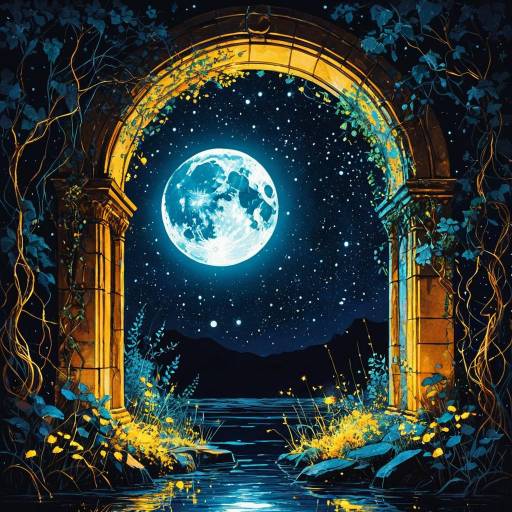 Moonlight Through Ancient Stone Archway
