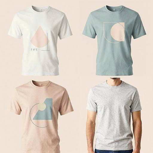 Minimalist Geometric Pastel Shirt Designs