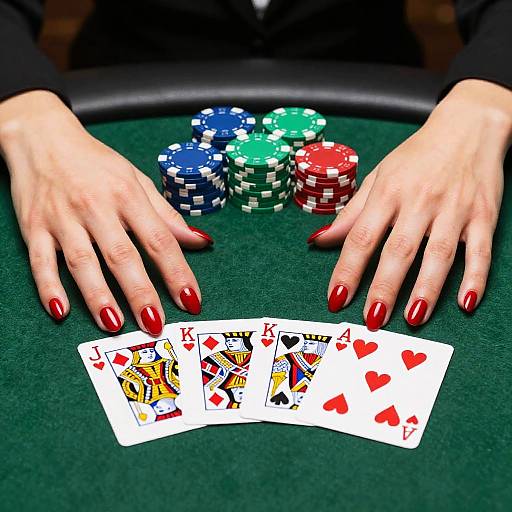 Vibrant Close-Up Poker Game Scene