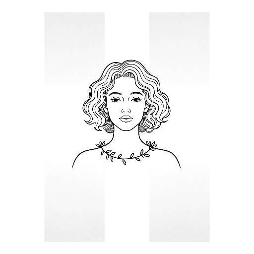 Minimalist Black-and-White Line Portrait