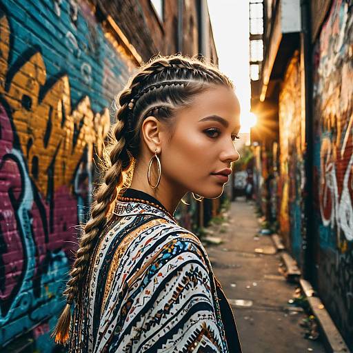 Bohemian Chic Cornrows in Golden Hour