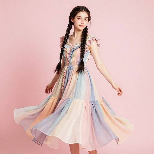 Pastel Twirl: Pearl-Threaded Braided Beauty