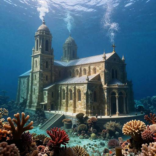 Submerged Cathedral in Coral Metropolis