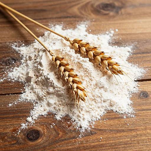 Rustic Wheat Stalks with Flour